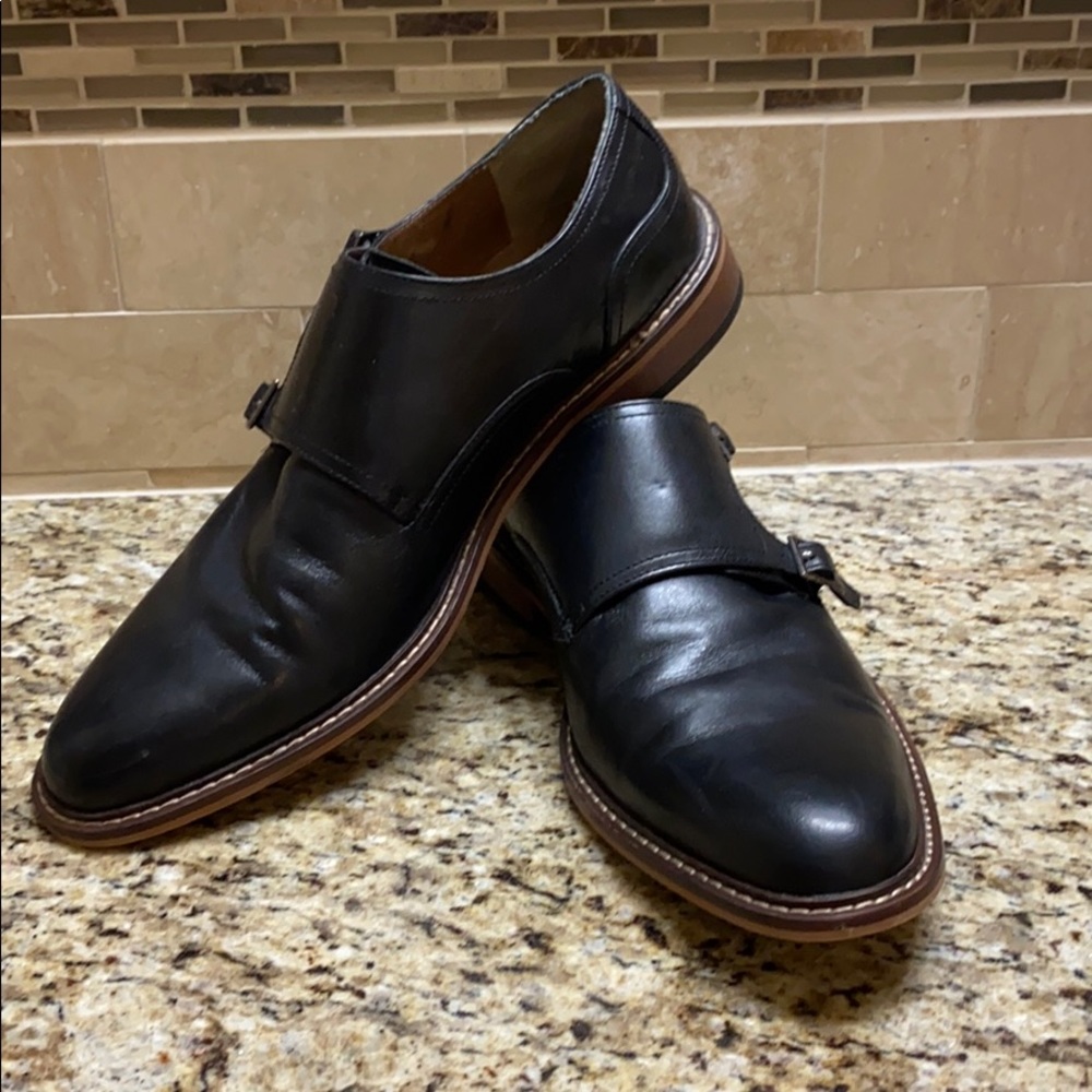 Black Giorgio Brutini Munk Strap Dress Shoes 11.5